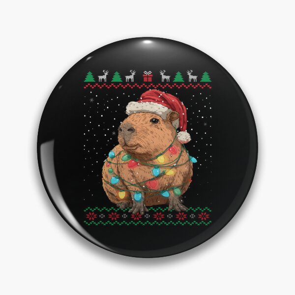 Item preview, Cute Capybara Ugly Christmas Lights Animal Sweater designed and sold by clarabersetart.