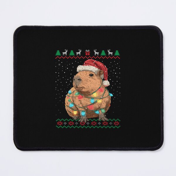 Item preview, Cute Capybara Ugly Christmas Lights Animal Sweater designed and sold by clarabersetart.
