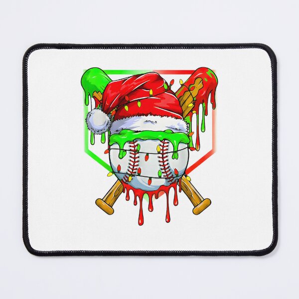 Item preview, Christmas Baseball Drip Festive Bats Holiday Scene designed and sold by clarabersetart.