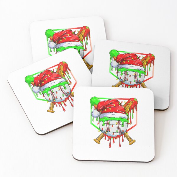 Item preview, Christmas Baseball Drip Festive Bats Holiday Scene designed and sold by clarabersetart.