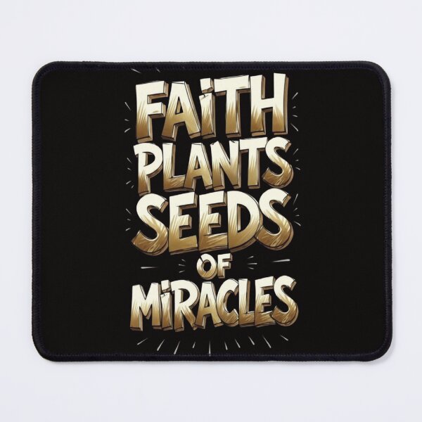 Item preview, "Faith Plants Seeds Of Miracles" – Gold Typography Christian Belief designed and sold by The Breathtaking You.