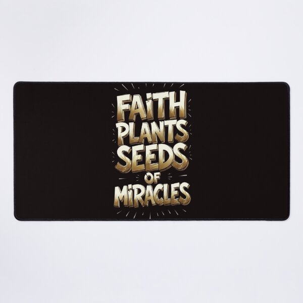 Item preview, "Faith Plants Seeds Of Miracles" – Gold Typography Christian Belief designed and sold by Your Inner Axis.