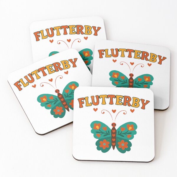Item preview, Groovy Flutterby Text and Whimsical Folk Butterfly – Scandinavian Folk Art by heidiannemorris © designed and sold by FOLK ART FUSION by heidiannemorris.