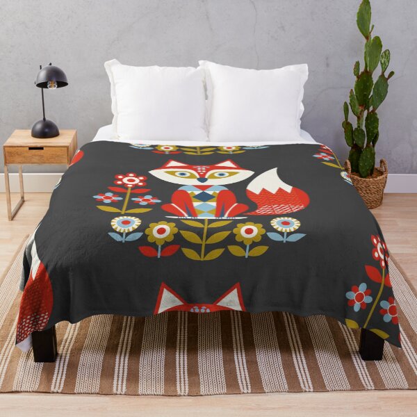 Item preview, Scandinavian Folk Art, Floral Fox designed and sold by xiao xuans.