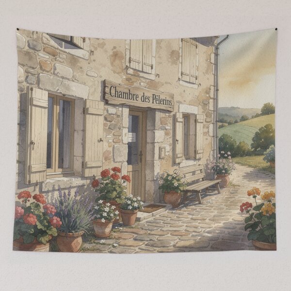 Item preview, Pilgrim hostel (Way of St. James) designed and sold by jefboutique6150.