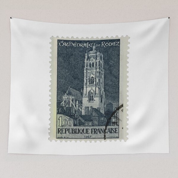 Item preview, Vintage French Cathedrale De Rodez Postage Stamp designed and sold by red-amber65.