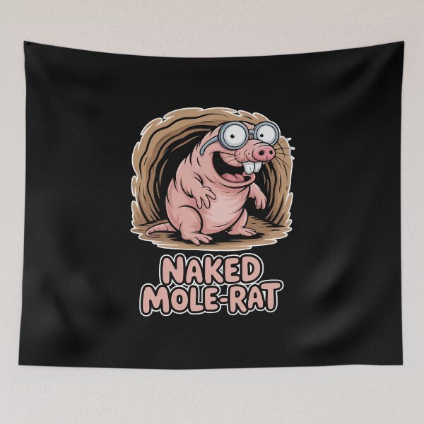 Item preview, Funny Mole Rat With Geeky Glasses designed and sold by RedCircleArt.