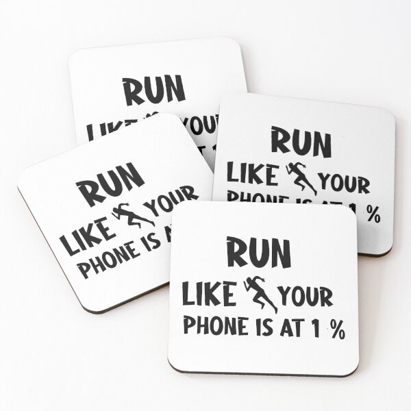 Item preview, Run Like Your Phone Is At 1 Percent Funny Jogging Quote Fitness Humor Gift Idea for Runners designed and sold by karibov.