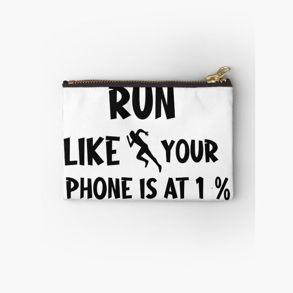 Item preview, Run Like Your Phone Is At 1 Percent Funny Jogging Quote Fitness Humor Gift Idea for Runners designed and sold by karibov.