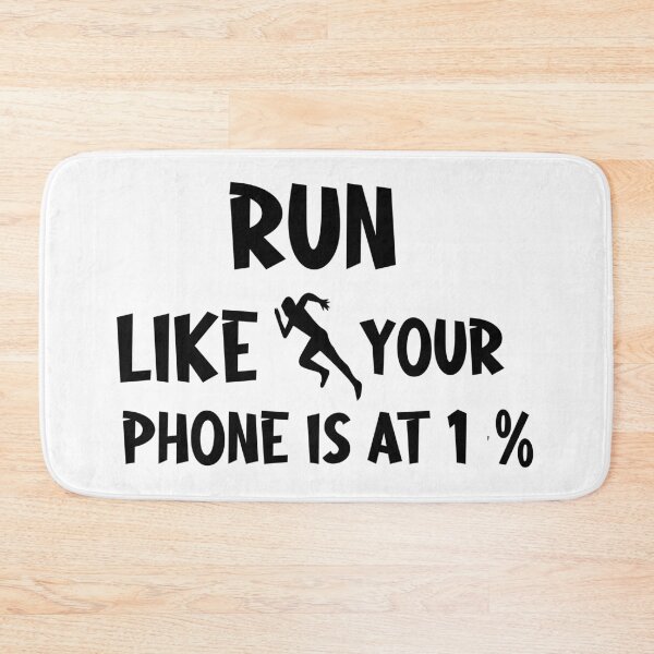 Item preview, Run Like Your Phone Is At 1 Percent Funny Jogging Quote Fitness Humor Gift Idea for Runners designed and sold by karibov.