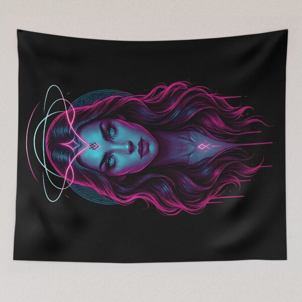 Item preview, FREYA – Neon Mystic Valkyrie | Viking Core Norse Goddess Art designed and sold by R3XFORGE.