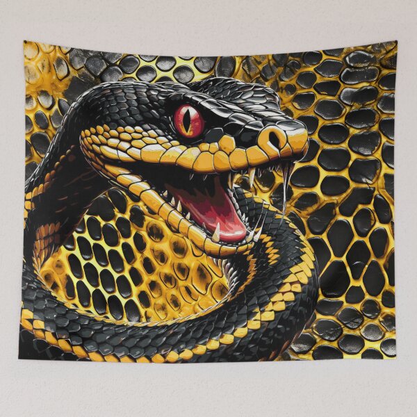 Item preview, Yellow-Black Serpent of Transformation | Mystic Dark Fantasy Symbolism designed and sold by Traumrausch.