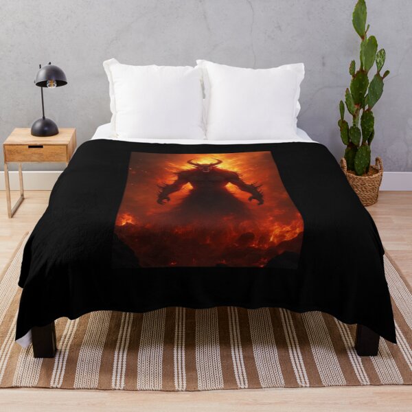 Item preview, Fire Demon Anime Warrior with Burning Aura – Intense Flaming Power Art designed and sold by OhmAuraArt.