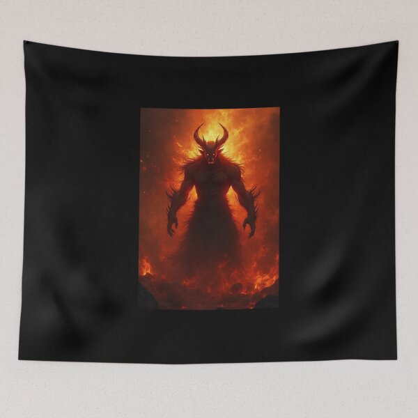 Item preview, Fire Demon Anime Warrior with Burning Aura – Intense Flaming Power Art designed and sold by OhmAuraArt.