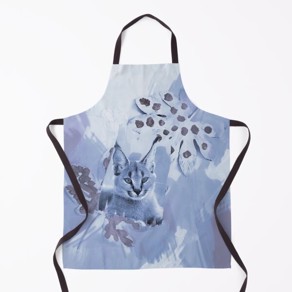 Item preview, CARACAL IN LEAVES IN SHADES OF PASTEL BLUE, DUSKY BLUE AND DUSTY PURPLE designed and sold by Most1234.