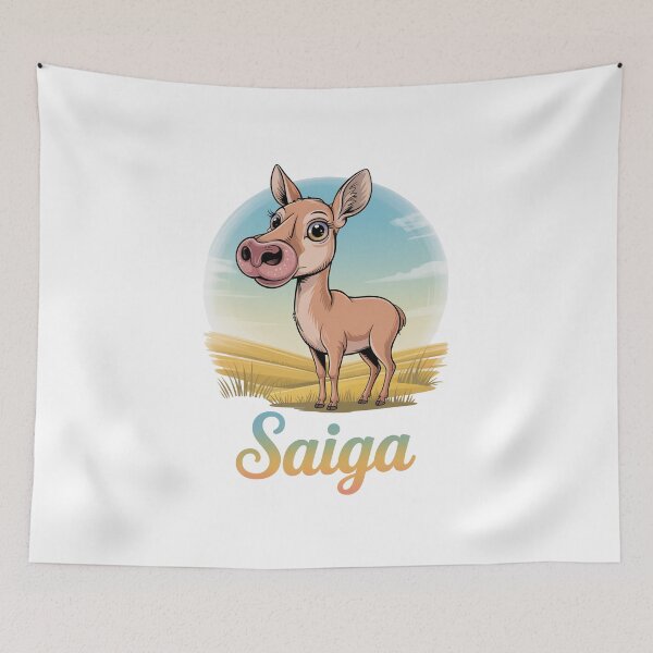 Item preview, Cute Saiga Antelope In Sunny Grasslands designed and sold by RedCircleArt.