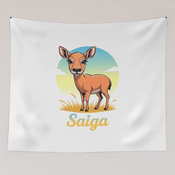 Item preview, Cute Saiga Antelope In Sunny Grasslands designed and sold by RedCircleArt.