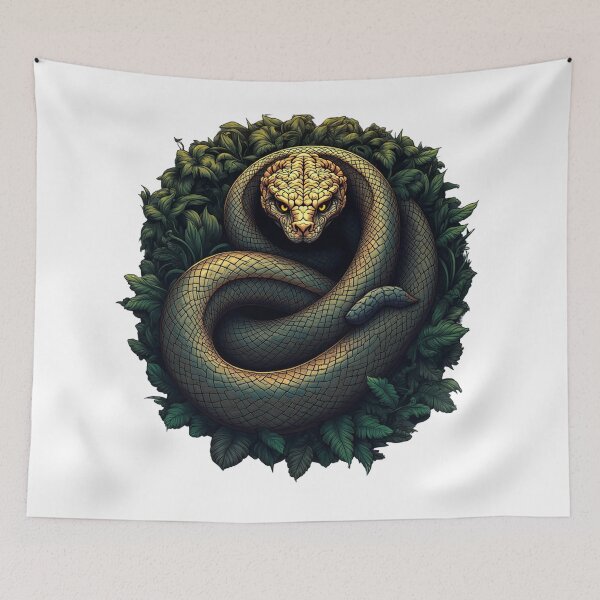 Item preview, oiled Snake in Foliage – Nature-Inspired Art designed and sold by Anacond.