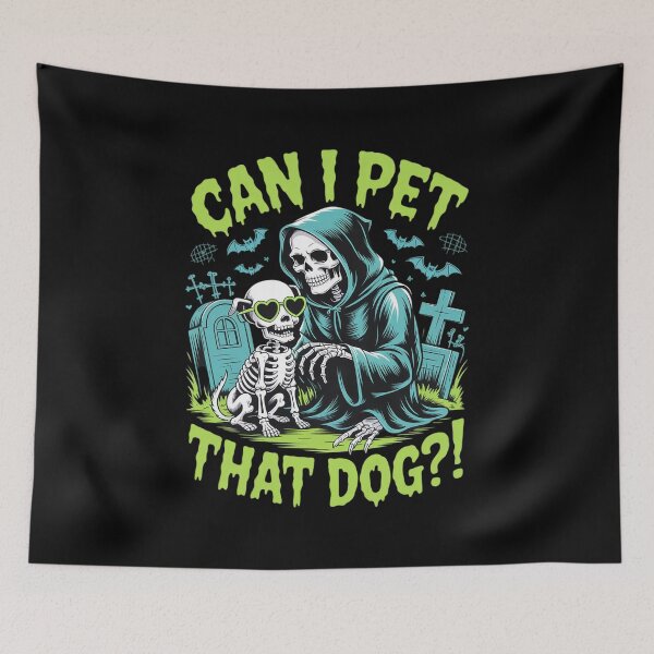 Item preview, Can I Pet That Dog Skeleton Halloween Dog designed and sold by velltoons.
