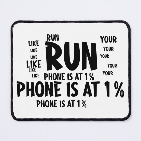 Item preview, Run Like Your Phone Is At 1 Percent Funny Jogging Quote Fitness Humor Gift Idea for Runners designed and sold by karibov.