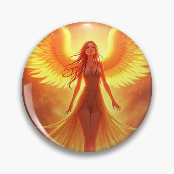 Item preview, Anime Phoenix Girl with Gold-Red Aura – Rising Fire Spirit Artwork designed and sold by OhmAuraArt.