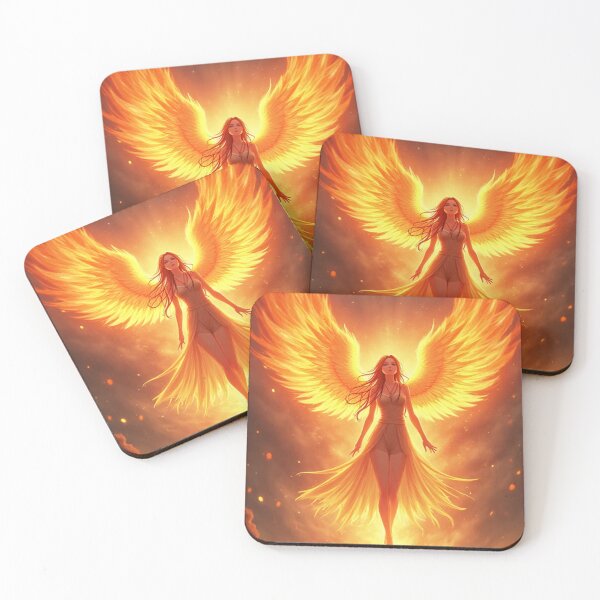 Item preview, Anime Phoenix Girl with Gold-Red Aura – Rising Fire Spirit Artwork designed and sold by OhmAuraArt.