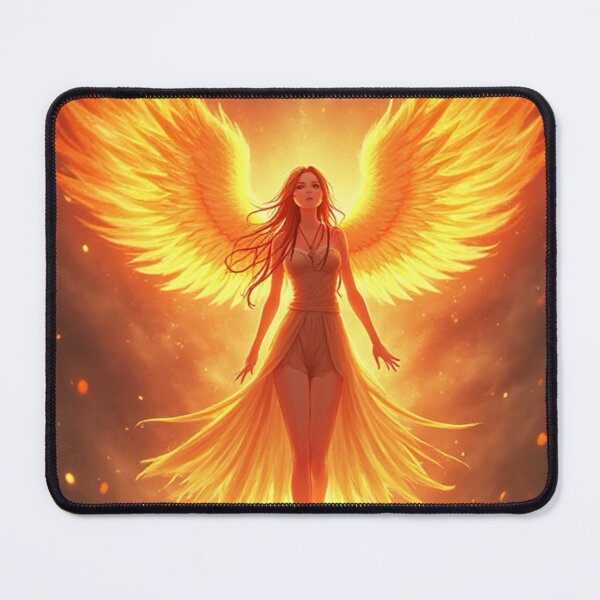 Item preview, Anime Phoenix Girl with Gold-Red Aura – Rising Fire Spirit Artwork designed and sold by OhmAuraArt.