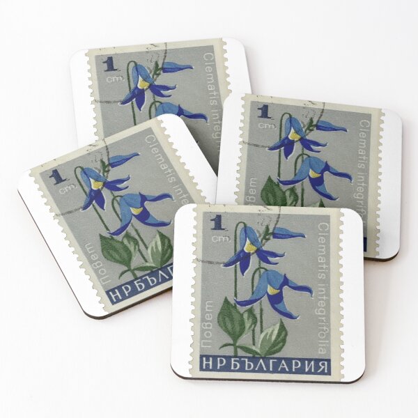 Item preview, Vintage Clematis integrifolia Postage Stamp designed and sold by red-amber65.