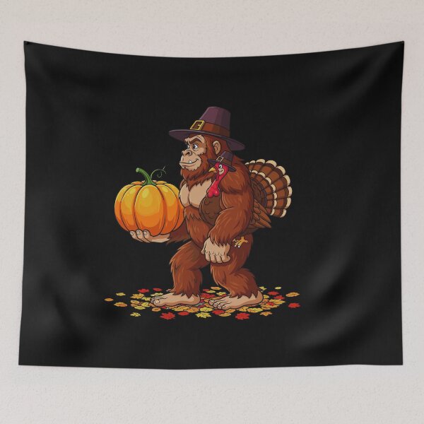 Item preview, Funny Turkey Gorilla Pilgrim Shirt, Cartoon Thanksgiving Gorilla Tee, Humorous Fall Illustration T-Shirt, Silly Turkey Day designed and sold by Printsouf.