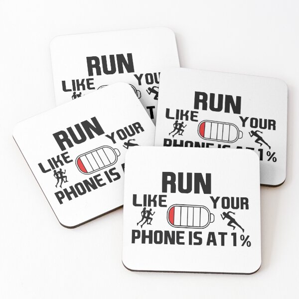Item preview, Run Like Your Phone Is At 1 Percent Funny Jogging Quote Fitness Humor Gift Idea for Runners designed and sold by karibov.
