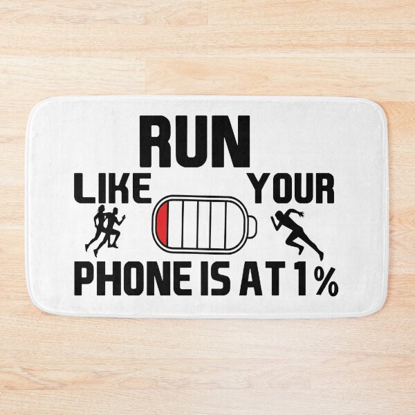 Item preview, Run Like Your Phone Is At 1 Percent Funny Jogging Quote Fitness Humor Gift Idea for Runners designed and sold by karibov.