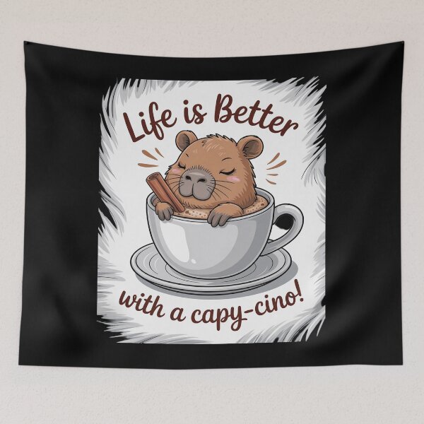 Item preview, Capybara Coffee -Life is Better with a capy-cino - Cute designed and sold by JaskconLIfe23.