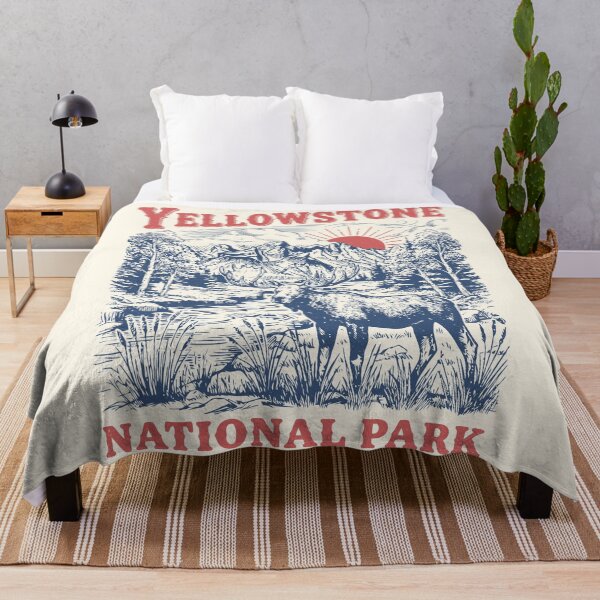 Item preview, Moose Yellowstone National Park Retro Hiking designed and sold by Y-Vibes.