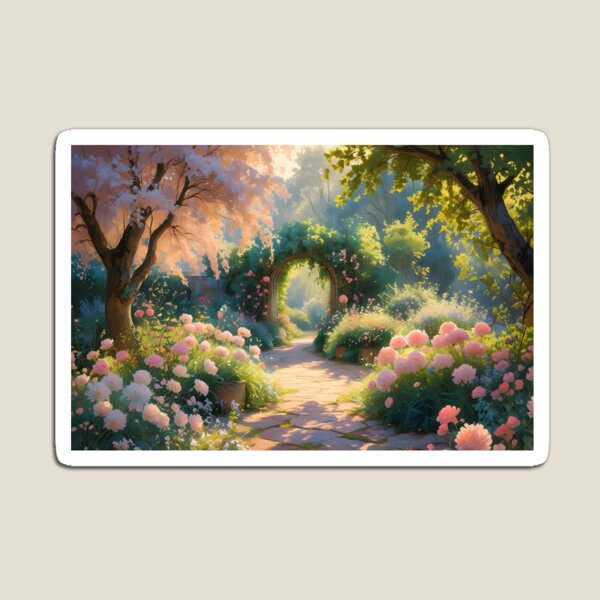 Item preview, Whispering Blossom Garden – Soft Pastel Fantasy Path designed and sold by SamartkitDesign.