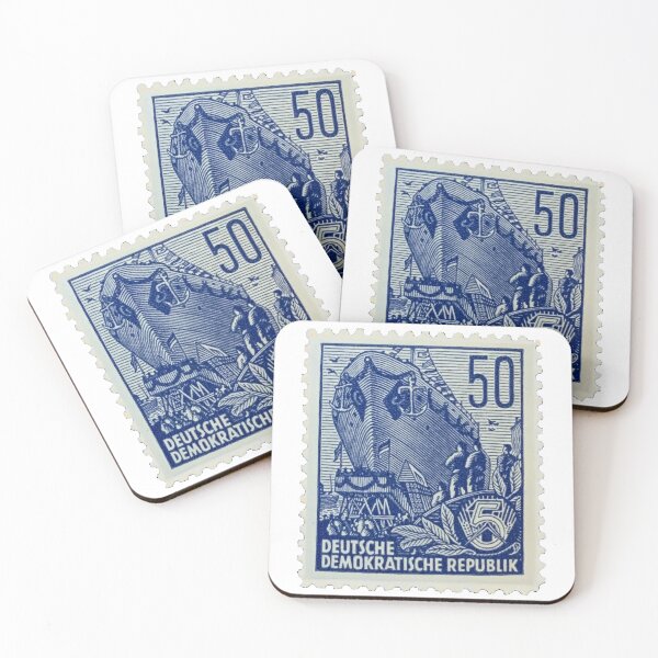 Artikelvorschau, Vintage Ostdeutsche blaue Briefmarke entworfen und verkauft von red-amber65.