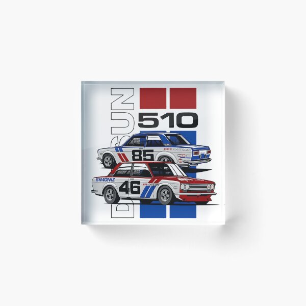 Item preview, BRE Datsun 510 Racing Duo Vintage Motorsport Illustration designed and sold by thundergearshop.