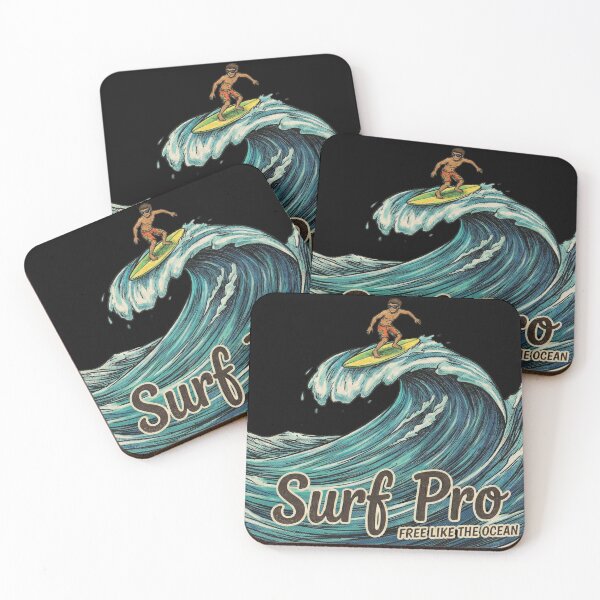 Item preview, Surf Pro Retro Wave – Vintage Surfer Illustration "Free Like The Ocean" designed and sold by Elderlight Studio - L. Vlashev.
