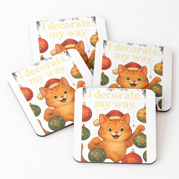 Item preview, Christmas Cat in Ornaments – “I Decorate… My Way” designed and sold by MyVision12.