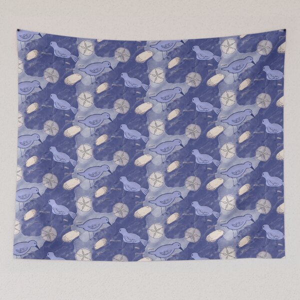 Item preview, Sandpiper and the Sand Dollar Pattern in Navy designed and sold by designsbyklm.