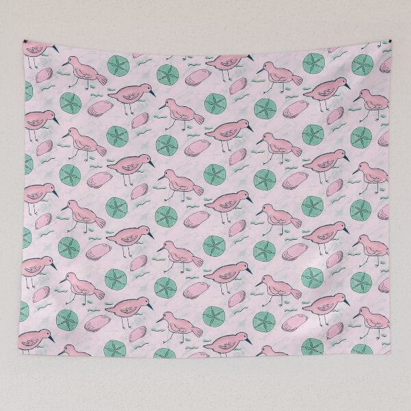 Item preview, Sandpiper and the Sand Dollar Pattern in Pink designed and sold by designsbyklm.
