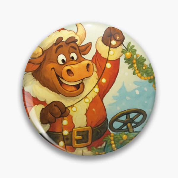 Item preview, funny bull, tractor with fairy lights designed and sold by Mauswohn.