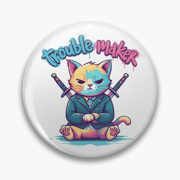 Item preview, cat, naughty, troublemaker, sassy, swords designed and sold by TrueArtVibes.