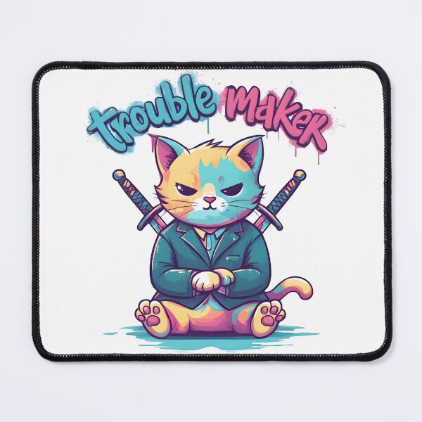 Item preview, cat, naughty, troublemaker, sassy, swords designed and sold by TrueArtVibes.