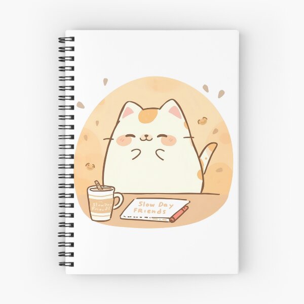 Item preview, Cute Chubby Cat Doodling Café Menu with Crayon | Cozy Pastel Japanese Style Art designed and sold by SlowDayFriends.