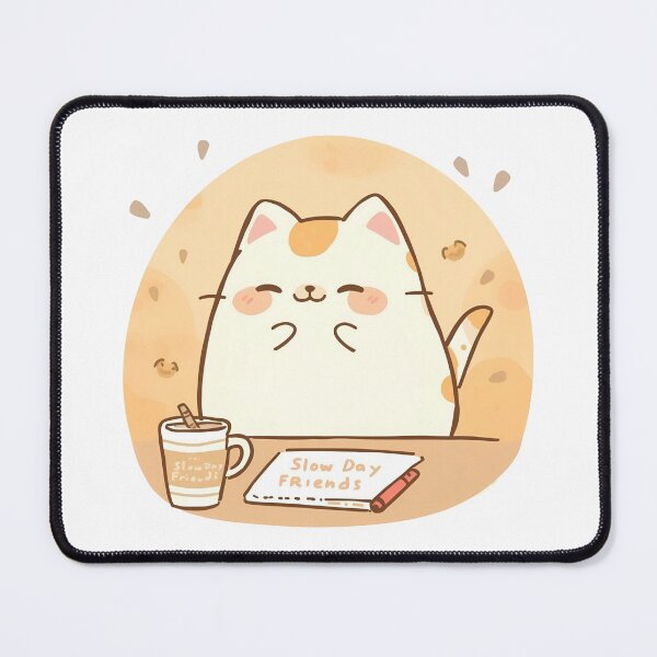 Item preview, Cute Chubby Cat Doodling Café Menu with Crayon | Cozy Pastel Japanese Style Art designed and sold by SlowDayFriends.
