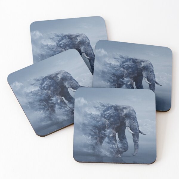 Item preview, Surreal Elephant in Clouds – Dreamlike Blue Fantasy Artwork designed and sold by MythologyRealm.