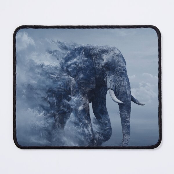 Item preview, Surreal Elephant in Clouds – Dreamlike Blue Fantasy Artwork designed and sold by MythologyRealm.