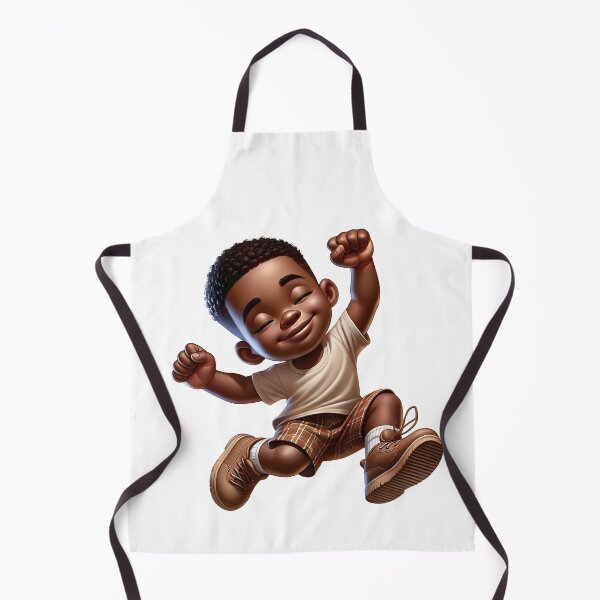 Item preview, Cute Melanin Boy Jumping – Adorable Happy Kid Illustration designed and sold by Lulunza.
