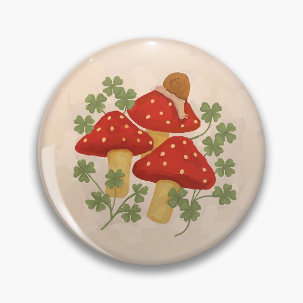 Item preview, Whimsical Red Mushrooms with Snail and Lucky Clovers designed and sold by Naine  M..