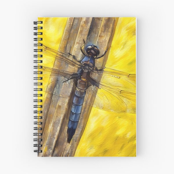 Artikelvorschau, Blaue Libelle auf gelbem Hintergrund entworfen und verkauft von tomorrowsart.